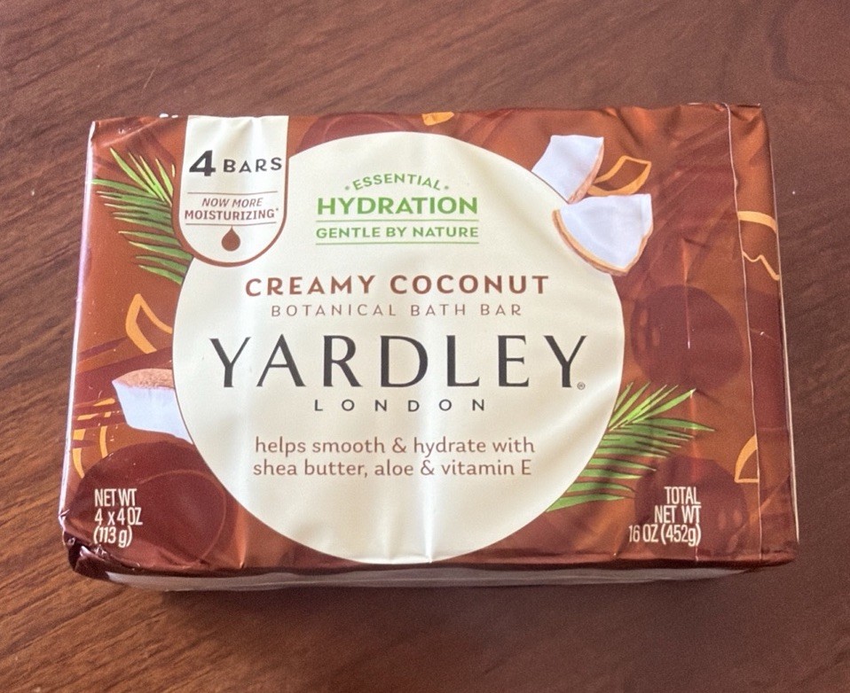 YARDLEY London Creamy Coconut Botanical Bath Bar (4 Bars) – NEW