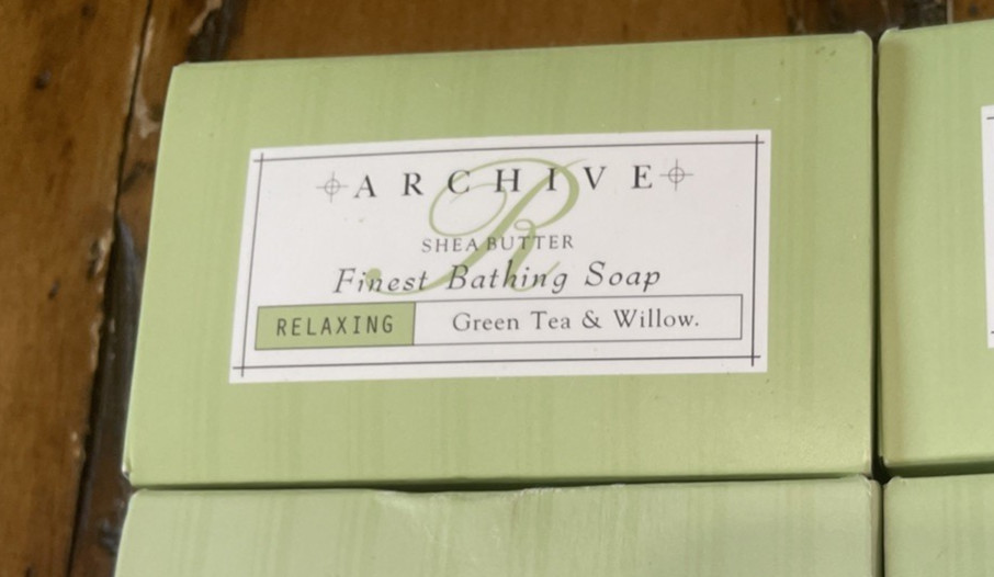 Archive Shea Butter Relaxing Green Tea & Willow Bath Soap – 2 oz Each (Lot of 7)