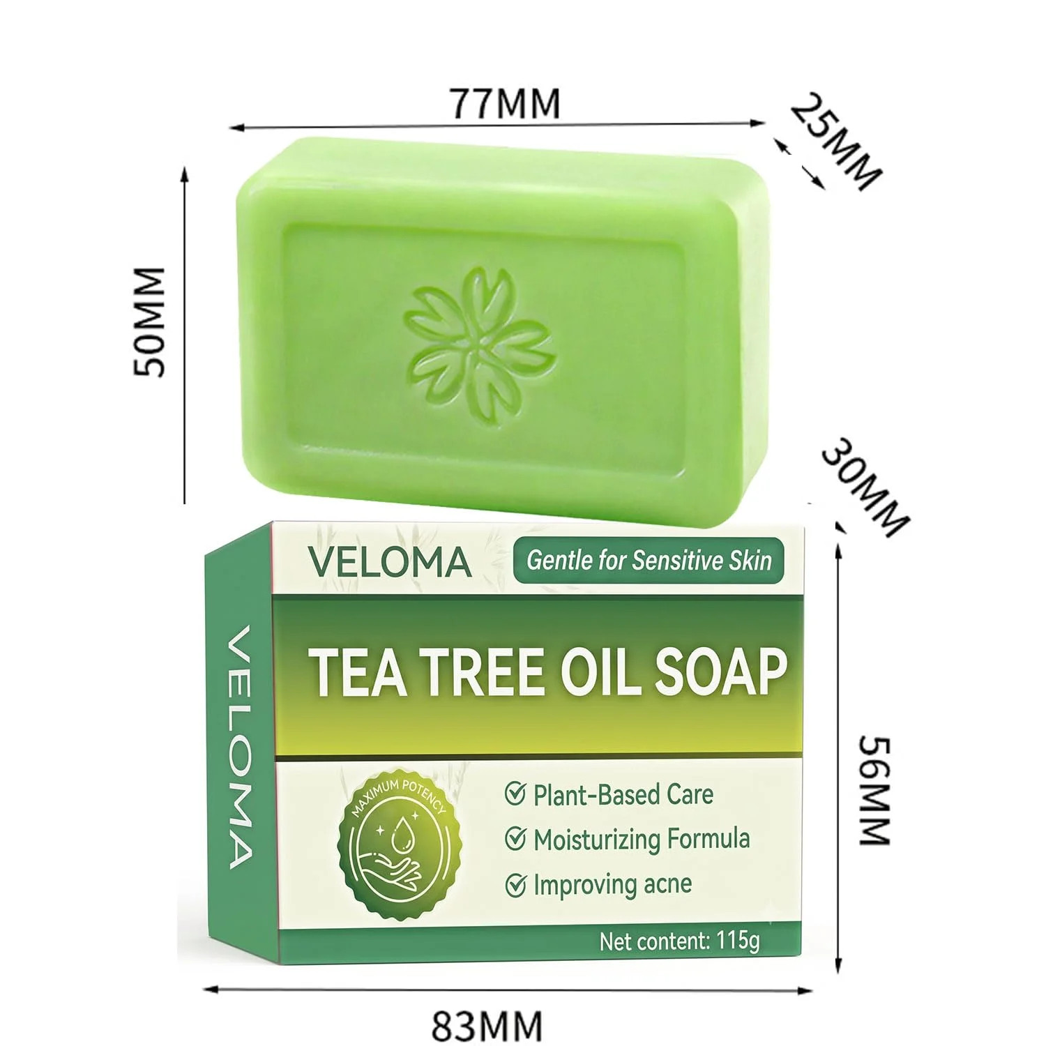 Veloma Antifungal Soap,Veloma Soap,Soothing Tea Tree & Eucalyptus, Deep Pore Cle