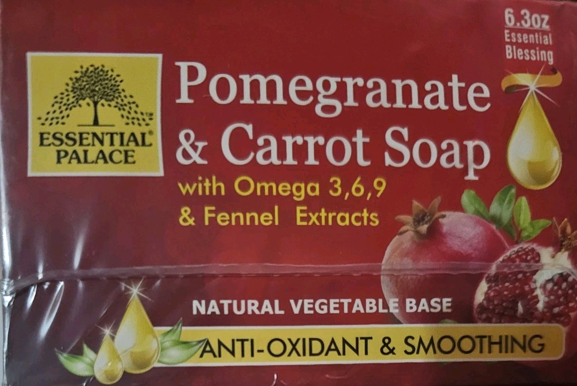 Soap- Pomegranate & Carrot 6 Pcs Soap- 6.3oz By Essential Palace 6 Count