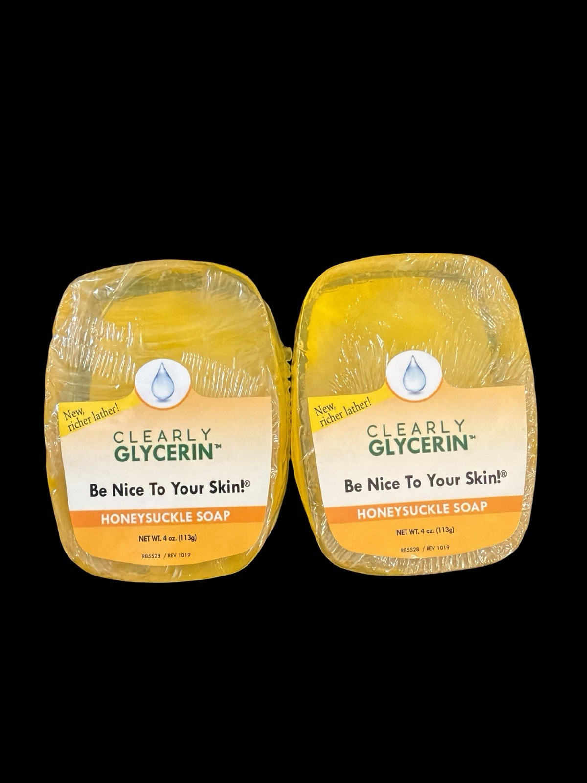 Lot Of 4 Clearly Glycerin Body Bar Soap Set 4oz Aloe Vera Vitamin E Honeysuckle