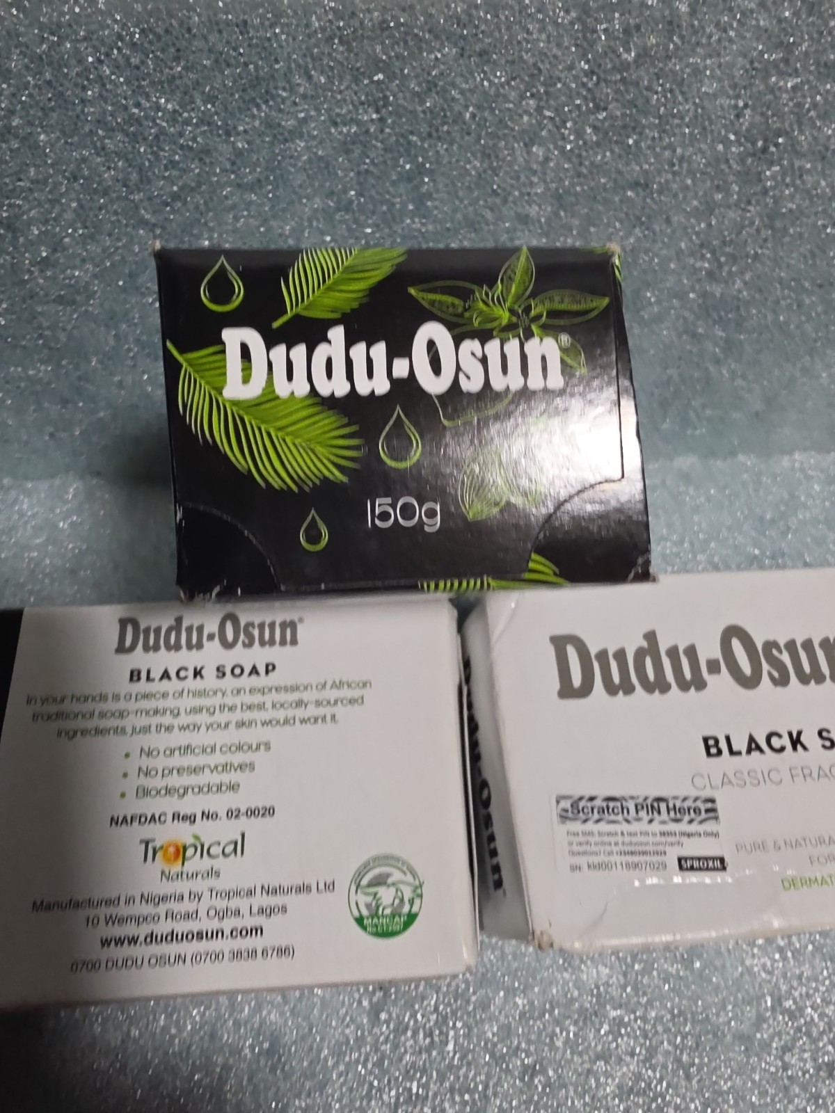 Dudu Osun African Black Soap 150g for eczema, Acne New Packing Pack of 3