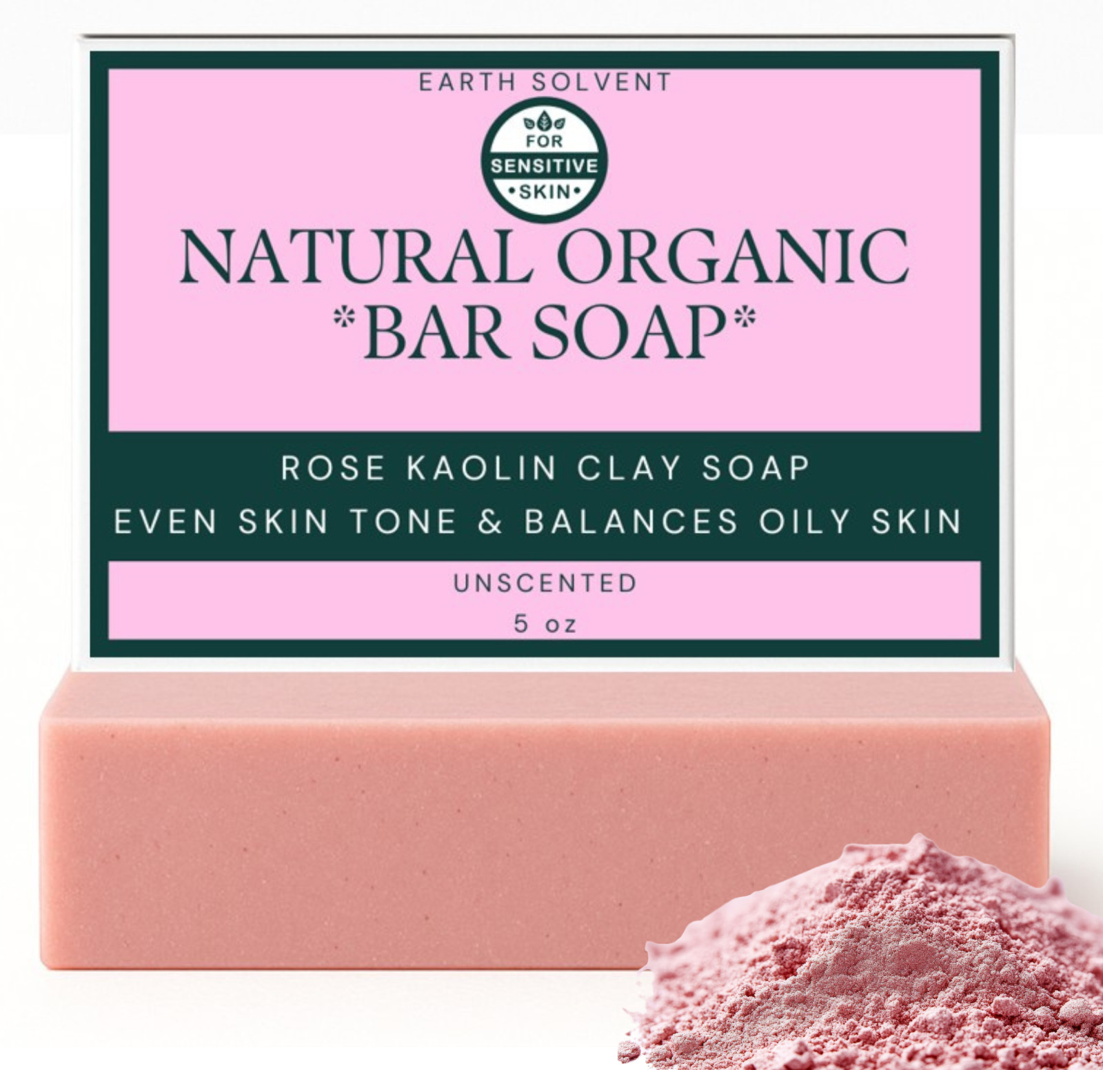 Organic Soap Bar All Natural Vegan Soap Made In USA Sensitive Skin UNSCENTED 5oz