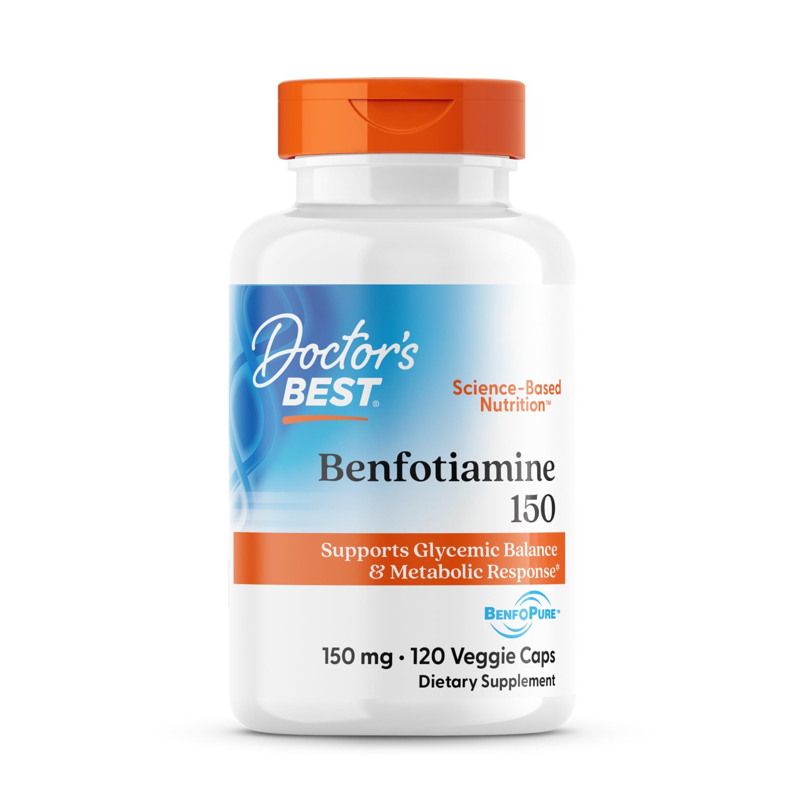 Doctor’s Best Benfotiamine 150mg Supplement 120 Count (Pack of 1), Unflavored