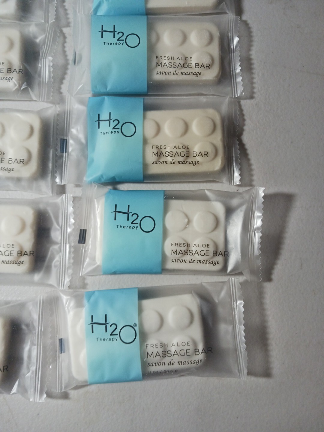 Lot of 16 H20 Therapy Fresh Aloe Massage Bar Soap Travel Size 1.1 oz