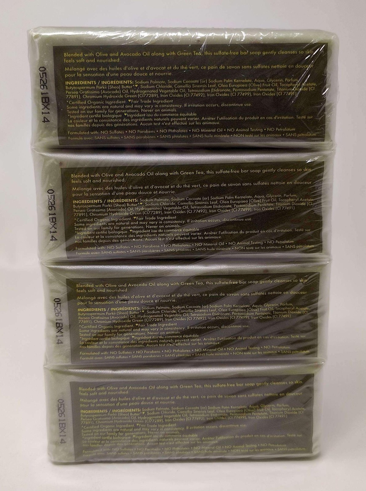 4 Shea Moisture Olive & Green Tea Shea Butter Bar Soap Avocado Aging Skin 8 oz
