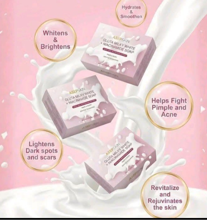 3 bars ASEPSKIN Gluta Milky White + Niacinamide Soap 80 g