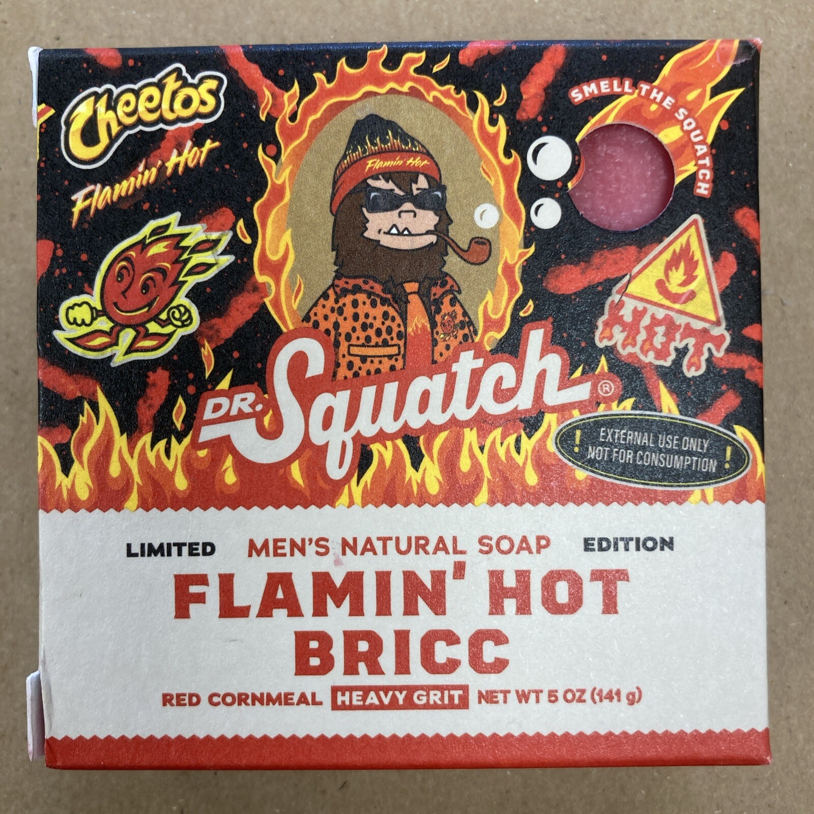 Dr. Squatch Limited Edition FLAMIN’ HOT BRICC Natural Soap Bar Cheetos