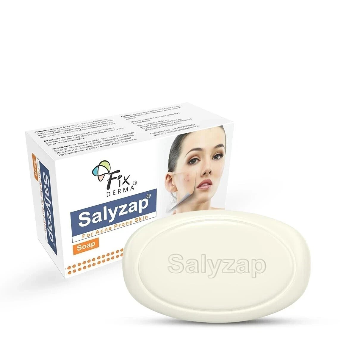2X Fixderma Salyzap Soap Tea Tree Oil & Vit E Acne-Prone & Oily Skin 75gm W808