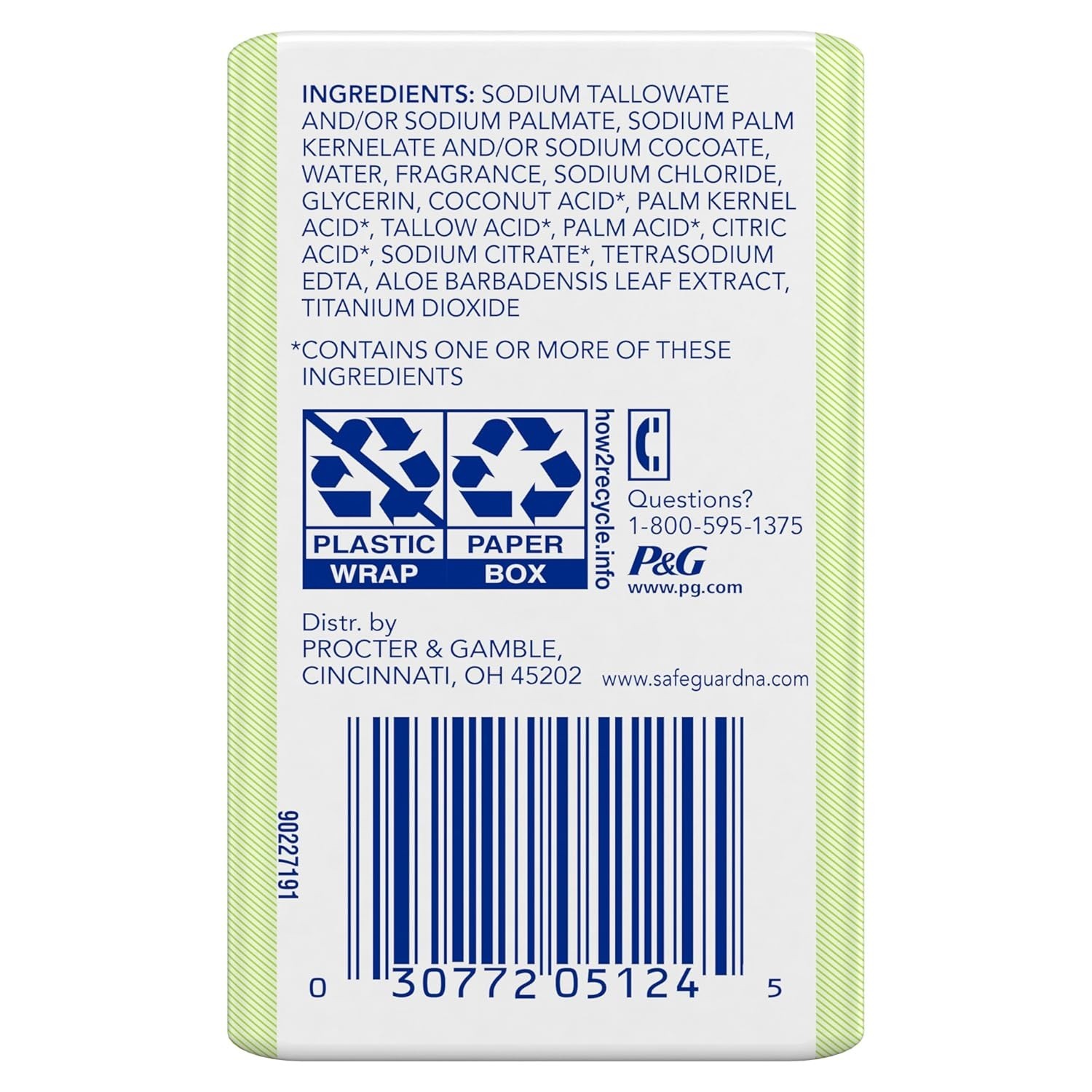 Safeguard Bar Soap Fresh Clean Scent Aloe Extract, 3.2oz (2 Count) (Pack of 3)