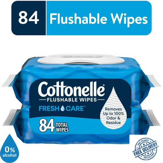 Cottonelle Flushable Wet Wipes 42 Per Bag 1008 Count, DISHEVELED BAGS LONG DATES