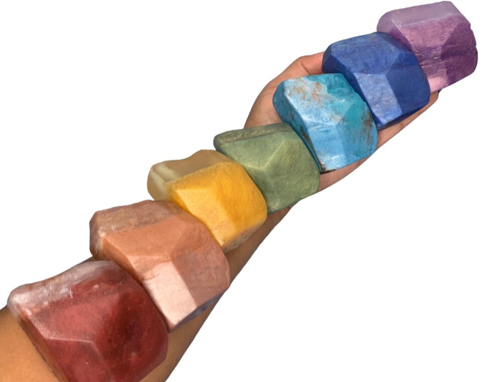 Chakra Soap Set, Soap Rocks, Rainbow Soap, Yoga Soap, Spiritual gift set