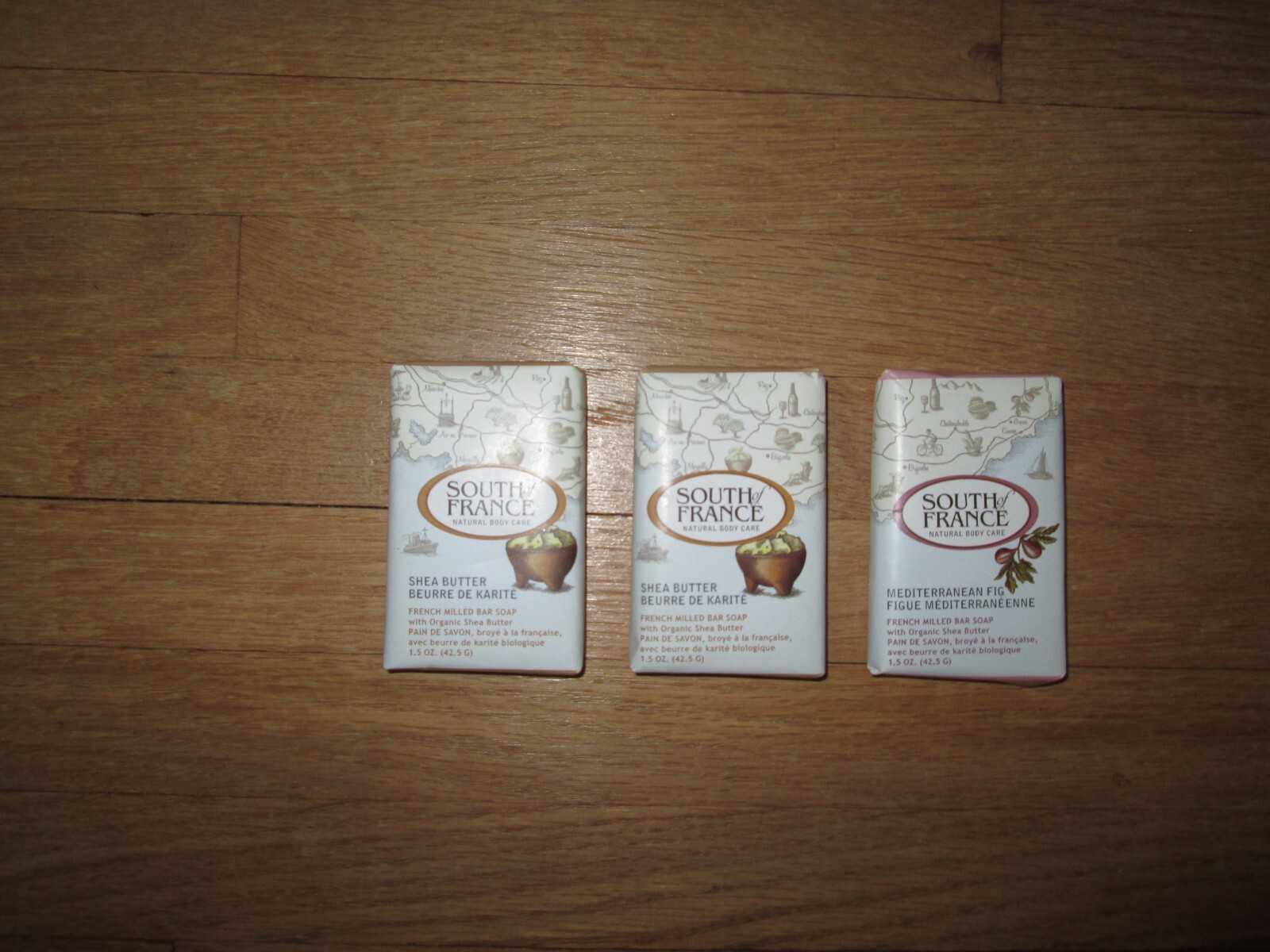 Lot of 3 SOUTH OF FRANCE French Milled Bar Soap Organic Shea 1.5 Oz/42.5 G Each