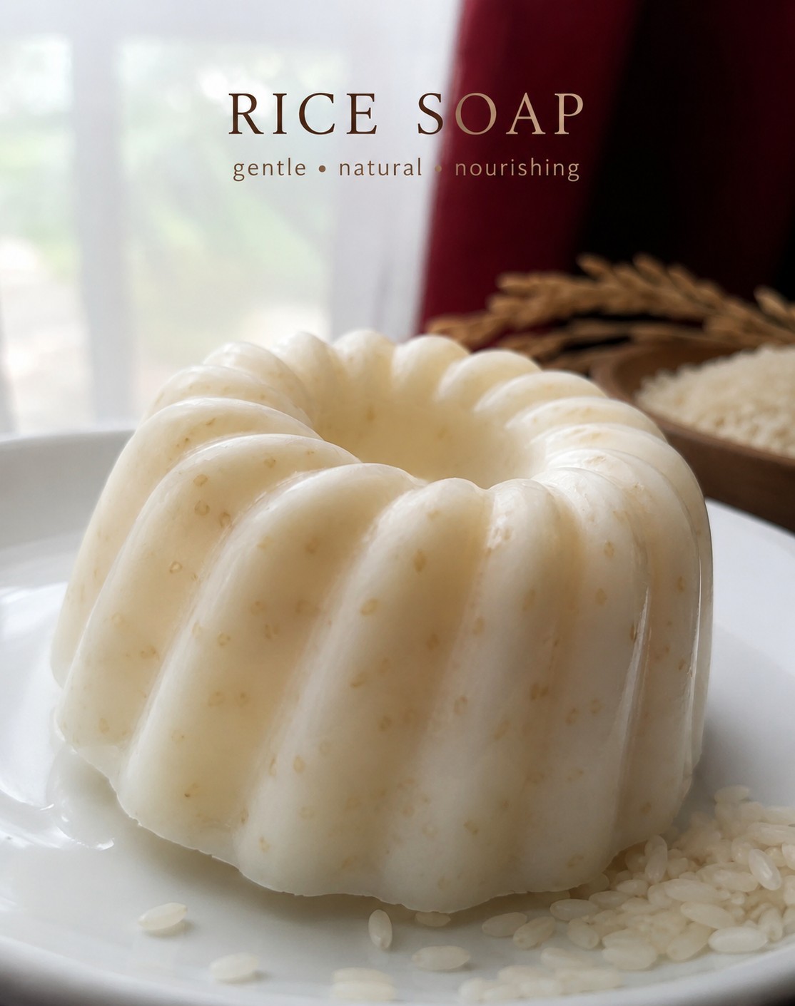 Organic Rice Whitening Handmade Soap 4 oz