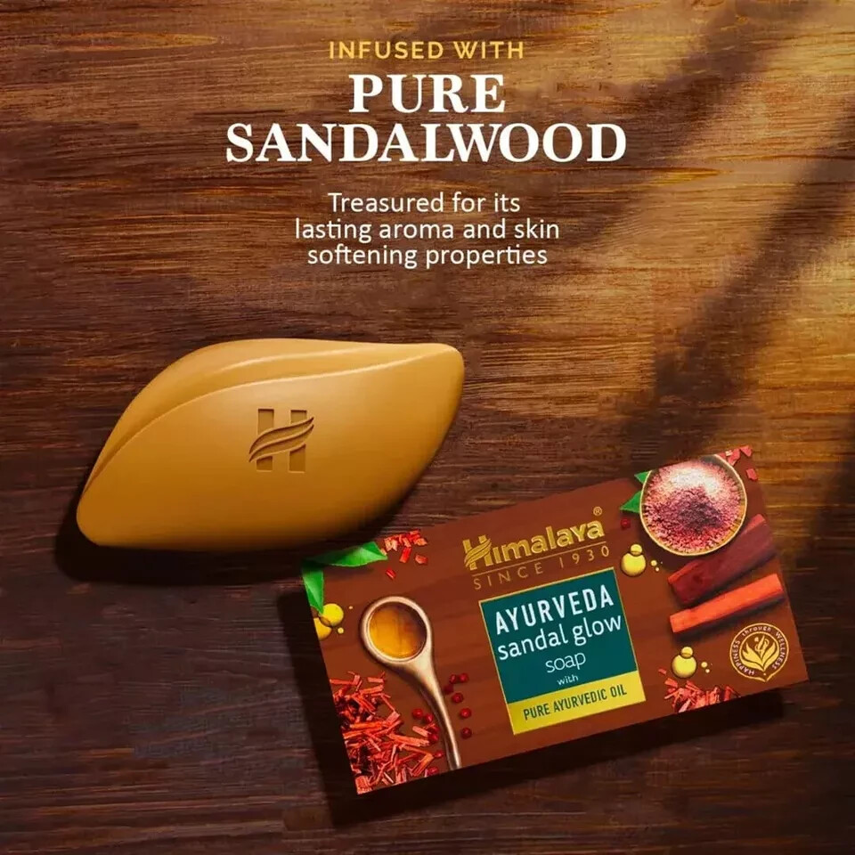4 X Himalaya Ayurveda Sandal Glow Soap 75g Bar FREE FAST DISPATCH FRESH