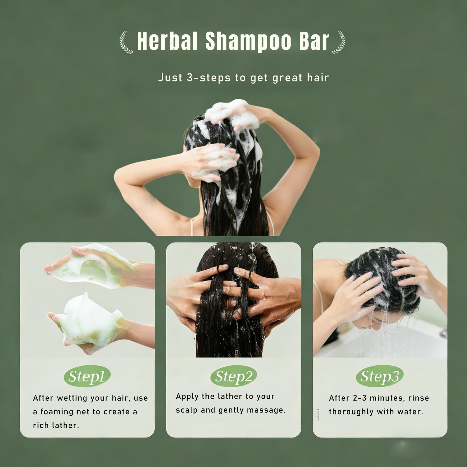 Usman Pine Tree Leaf Shampoo Soap, Deep Cleansing for Scalp Hair Loss Shampoo…