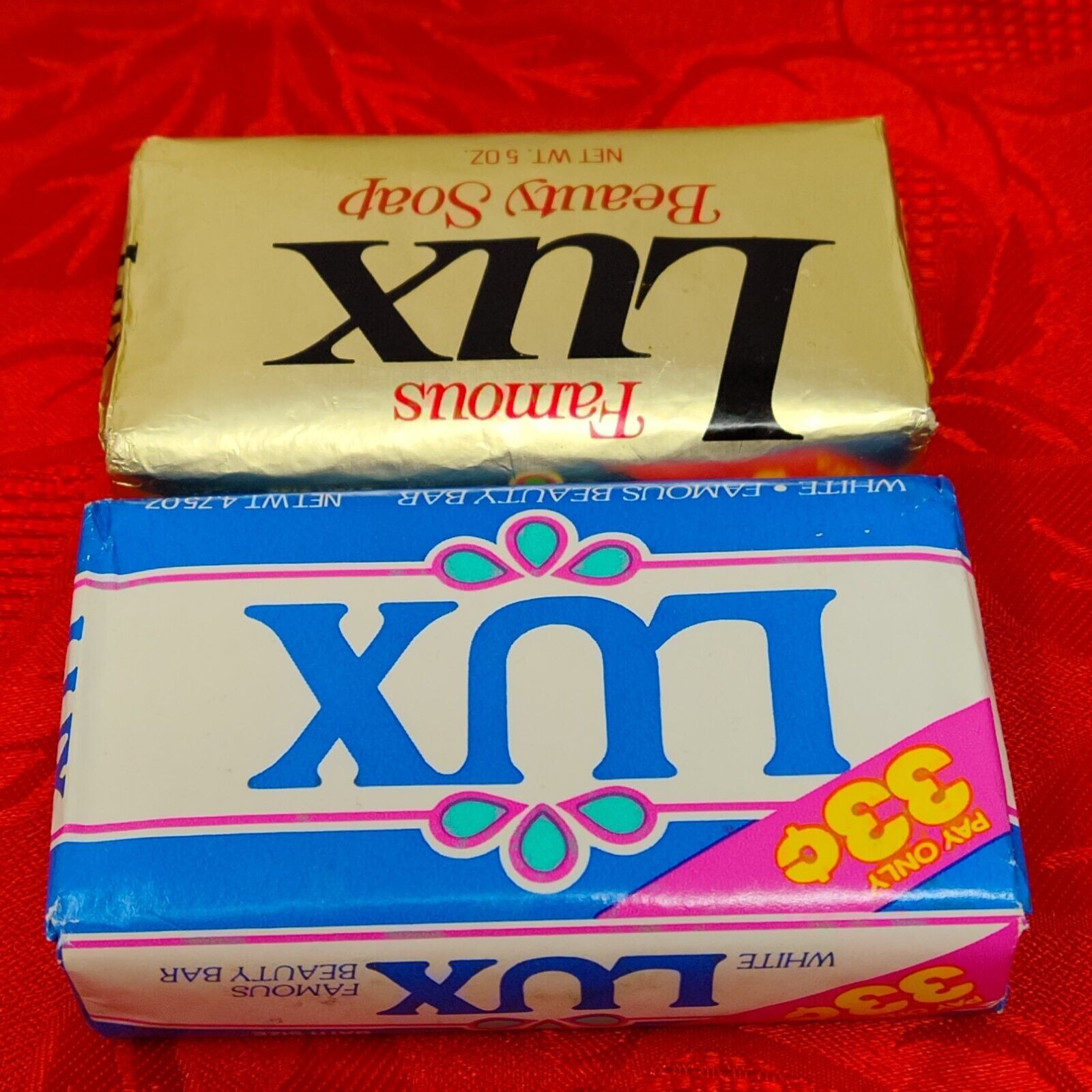 (2) Vintage 80s Lever Lux Famous Beauty Bar Soap 4.75 Oz Bars Prop NOS