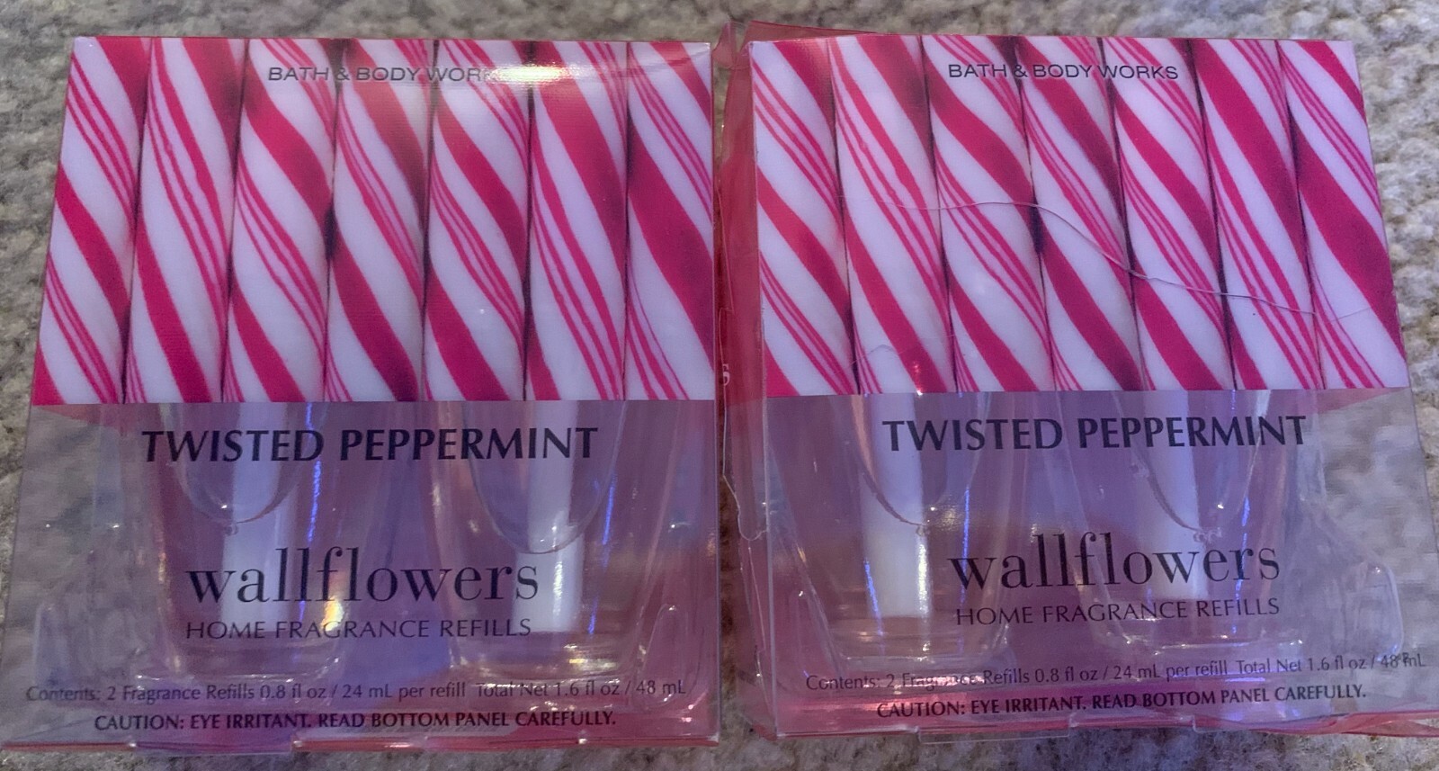 Bath & Body Works Wallflowers NEW Refill Plug-Ins Lot 4 TWISTED PEPPERMINT