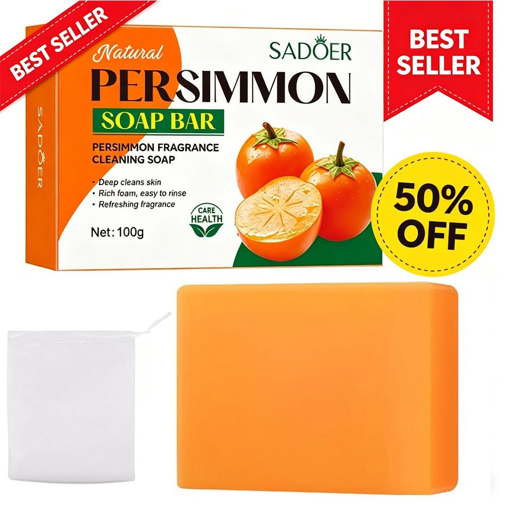20x Persimmon Soap Bar for Old People Smell, Natural Body Odor Control Bar Soap