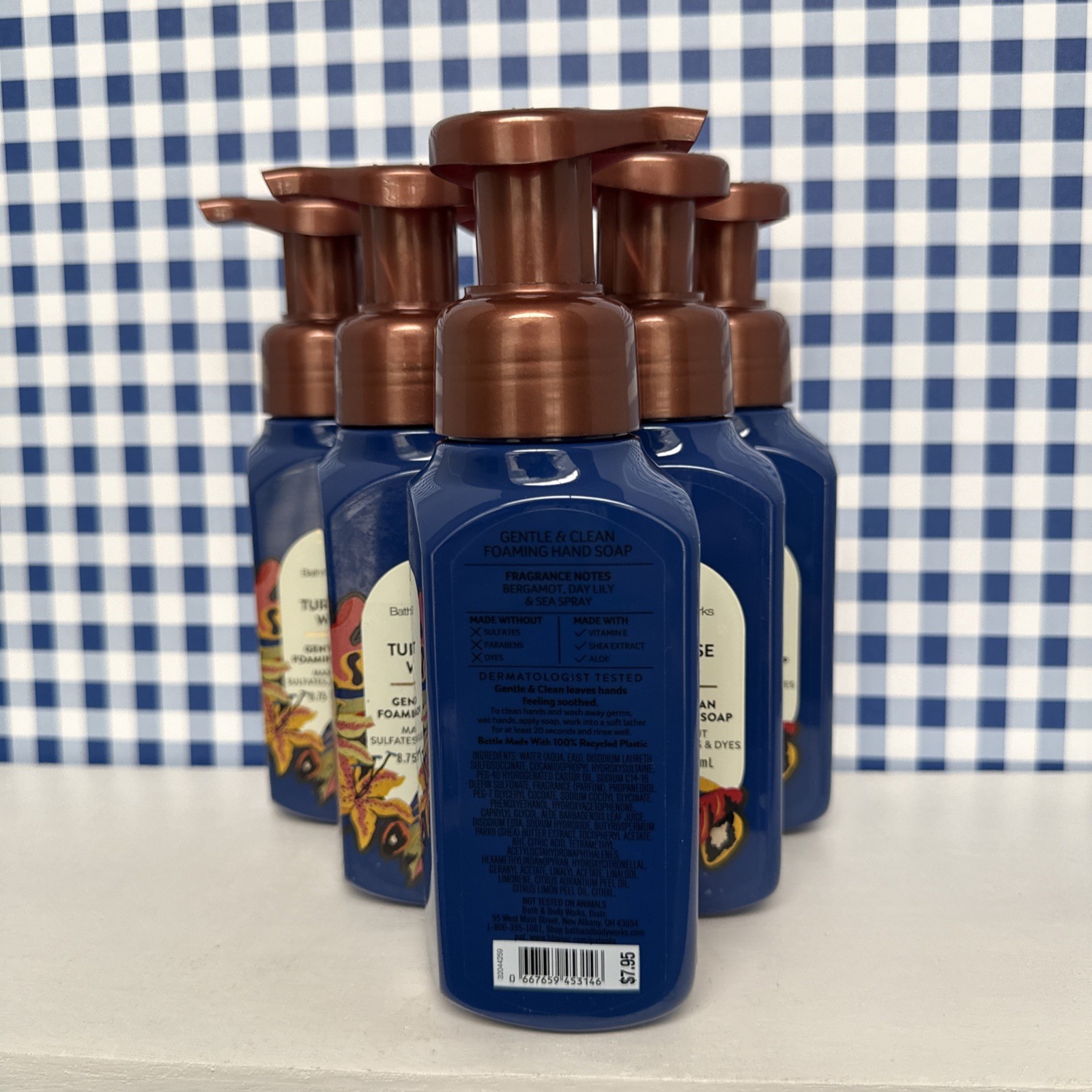 6X ~ Bath & Body Works ~ TURQUOISE WATERS ~ Gentle Foaming Hand Soap