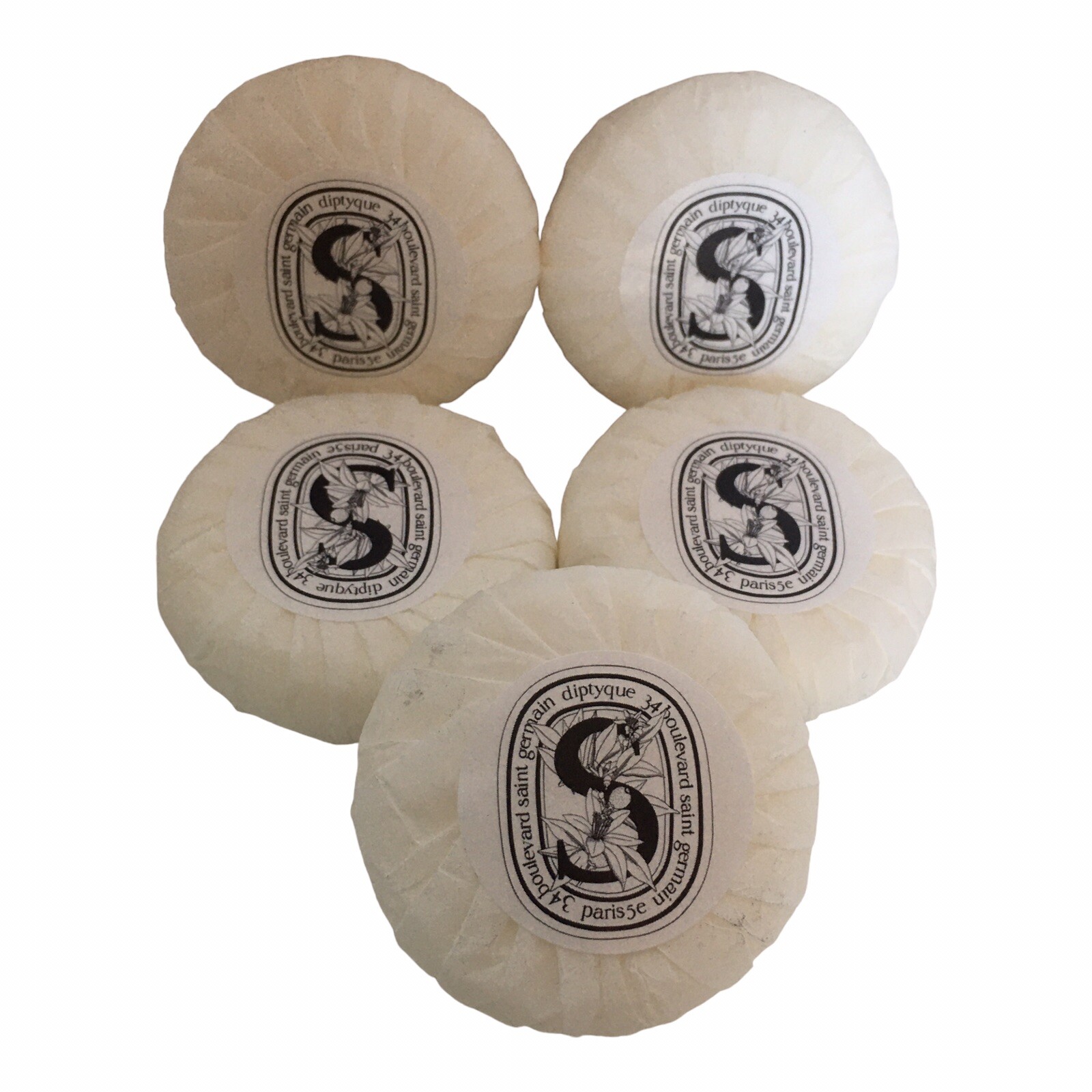 5 Diptyque 34 Boulevard Saint Germain Soap Bars Exclusively for LA BOTTEGA 1.1oz