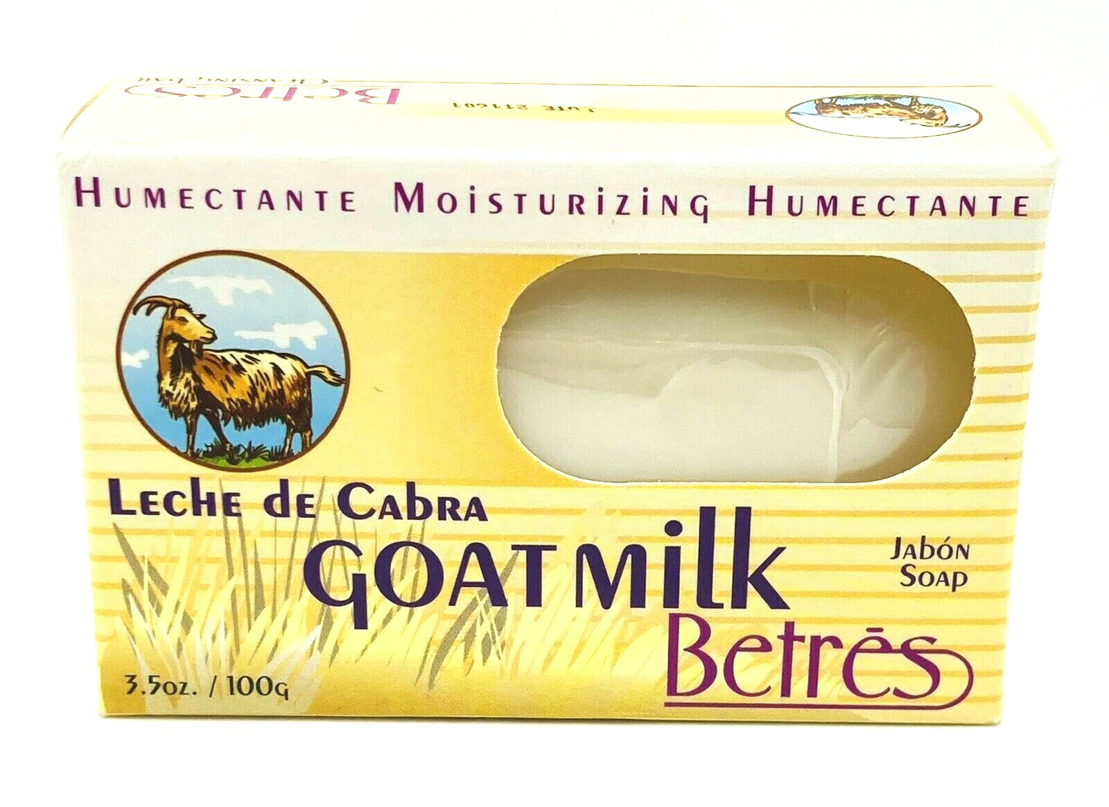 3x Goat Milk Moisturizing Bar Soap 3.5 oz. Jabon Leche de Cabra