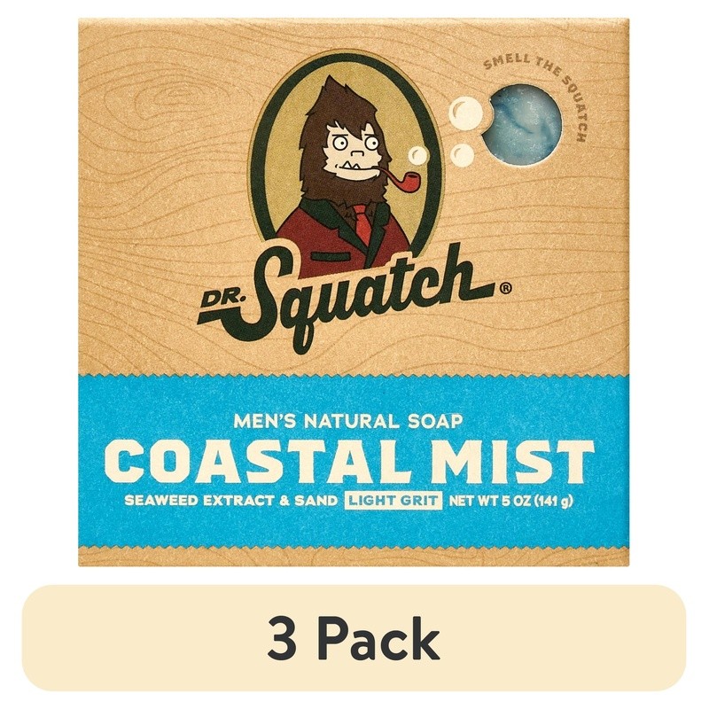 Natural Bar Soap Men 3 Pack Moisturizing Coconut Oil Fresh Scent Daily Use