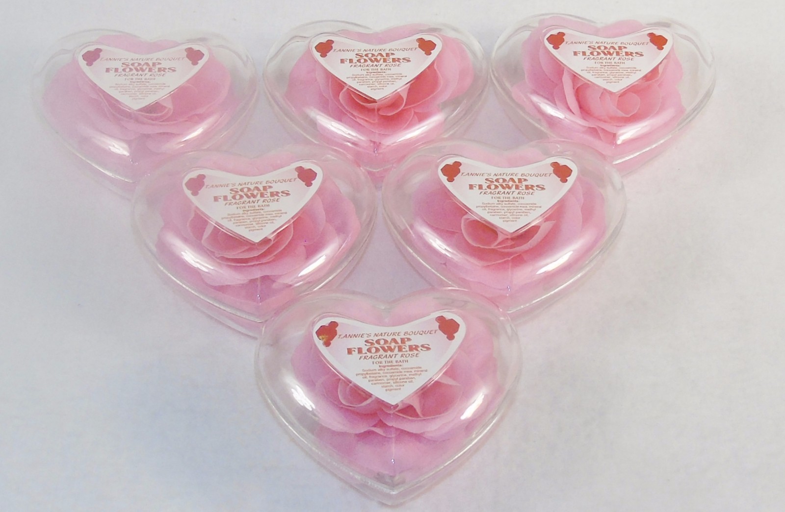 Pink Rose Bath Soap Flowers, Lot of 6, Annie’s Nature Bouquet, Stocking Stuffer