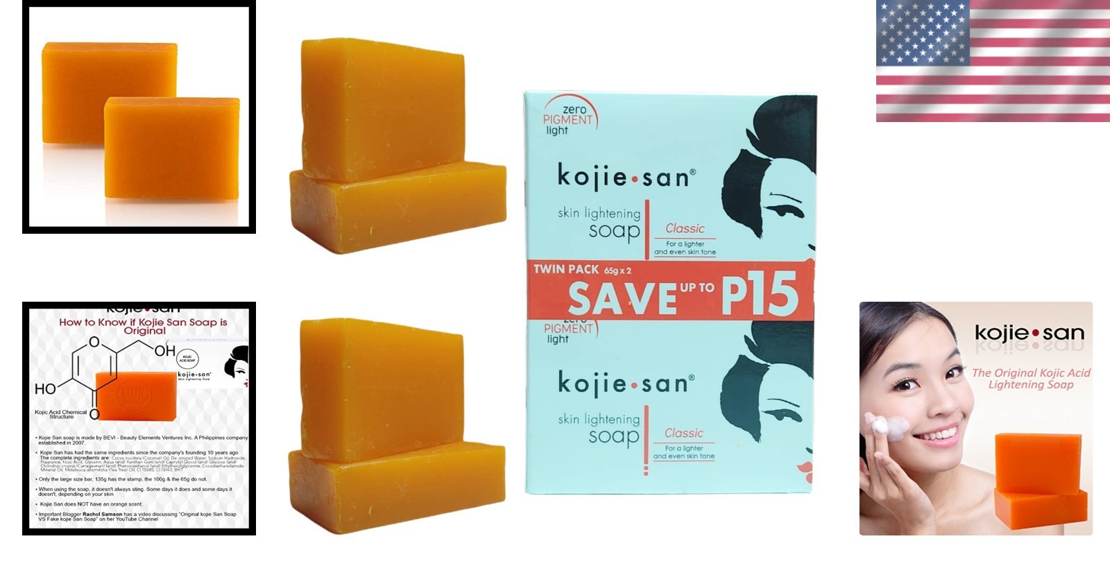 Exfoliating Kojic Acid Soap with Coconut Oil – 4 x 65g Bars for All Skin Types