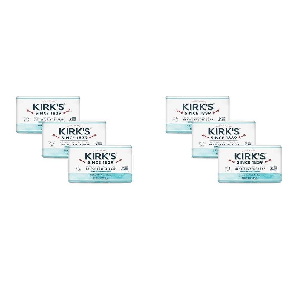 Moisturizing Fragrance Free Castile Soap Pack of 6 – Gentle on Skin & Earth