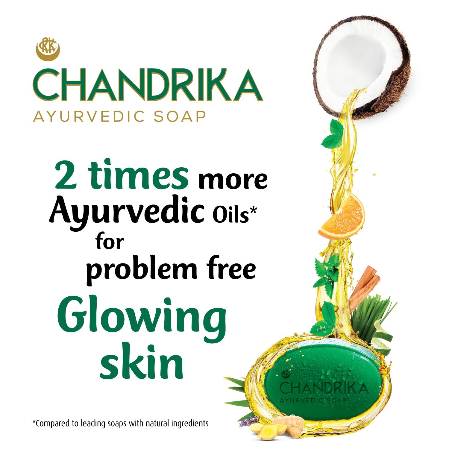 Chandrika Ayurvedic Soap 3x125g +75g Free Herbal Natural Skin Care Bar
