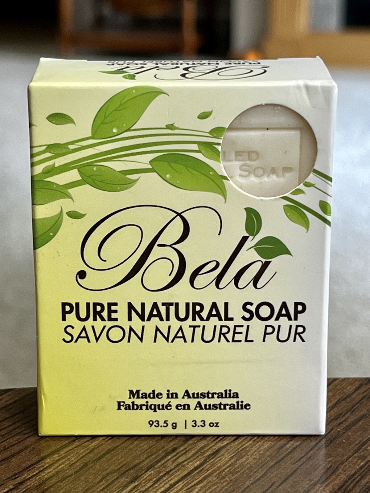 Bela 100% Spearmint & Bran Pure Natural Vegan Organic Shea 3.3Oz Soap Bar- NEW!