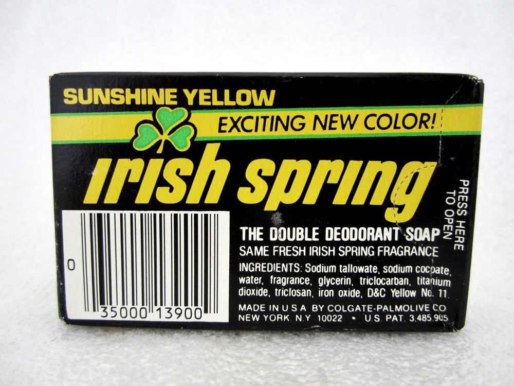 6x Vintage Irish Spring Original Bar Deodorant Soap 5oz Sunshine Yellow USA