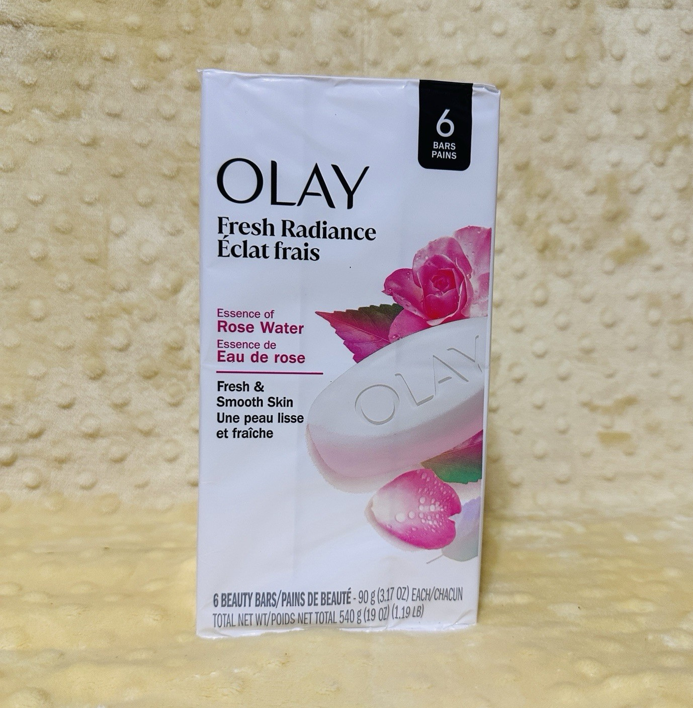Olay Fresh Radiance Rose Water Beauty Bar Soap, Rose Scent 6 Pack 19 oz