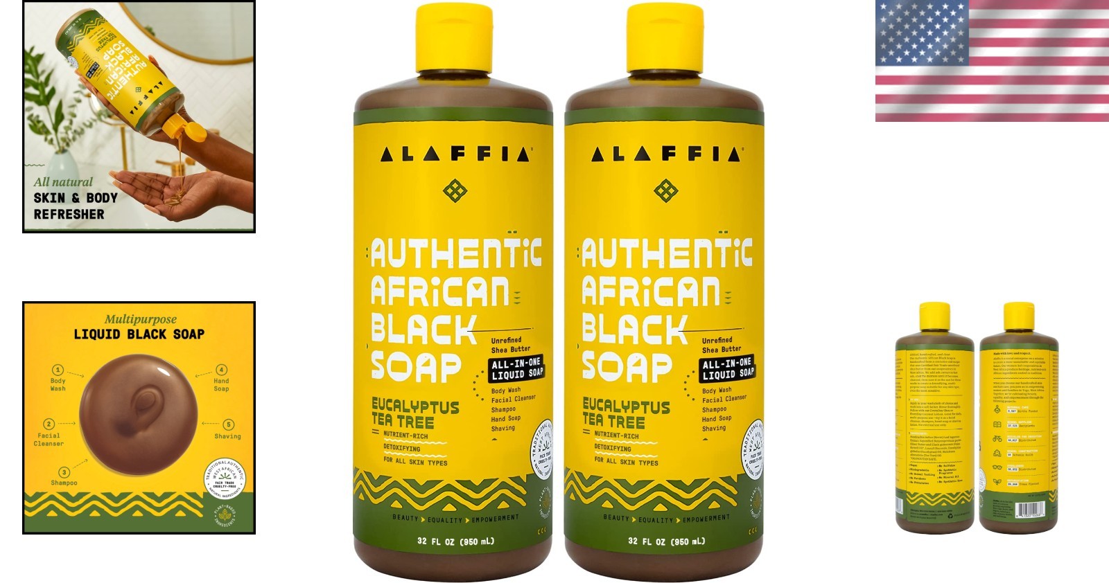 All-in-One African Black Soap, Eucalyptus Tea Tree