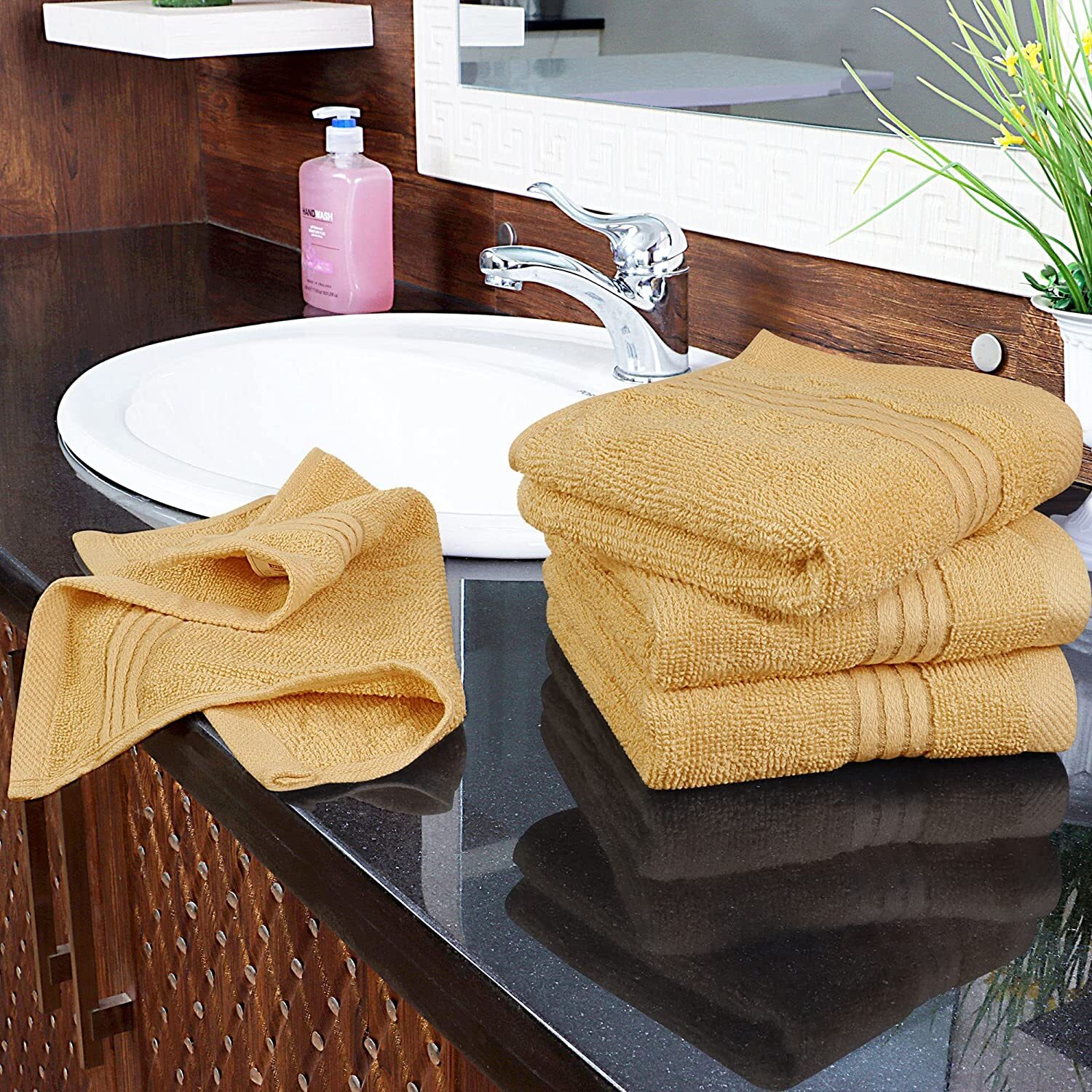 Washcloth Towels Set Pack of 12 Towel Premium Cotton 600 GSM 12×12″ Utopia Towel