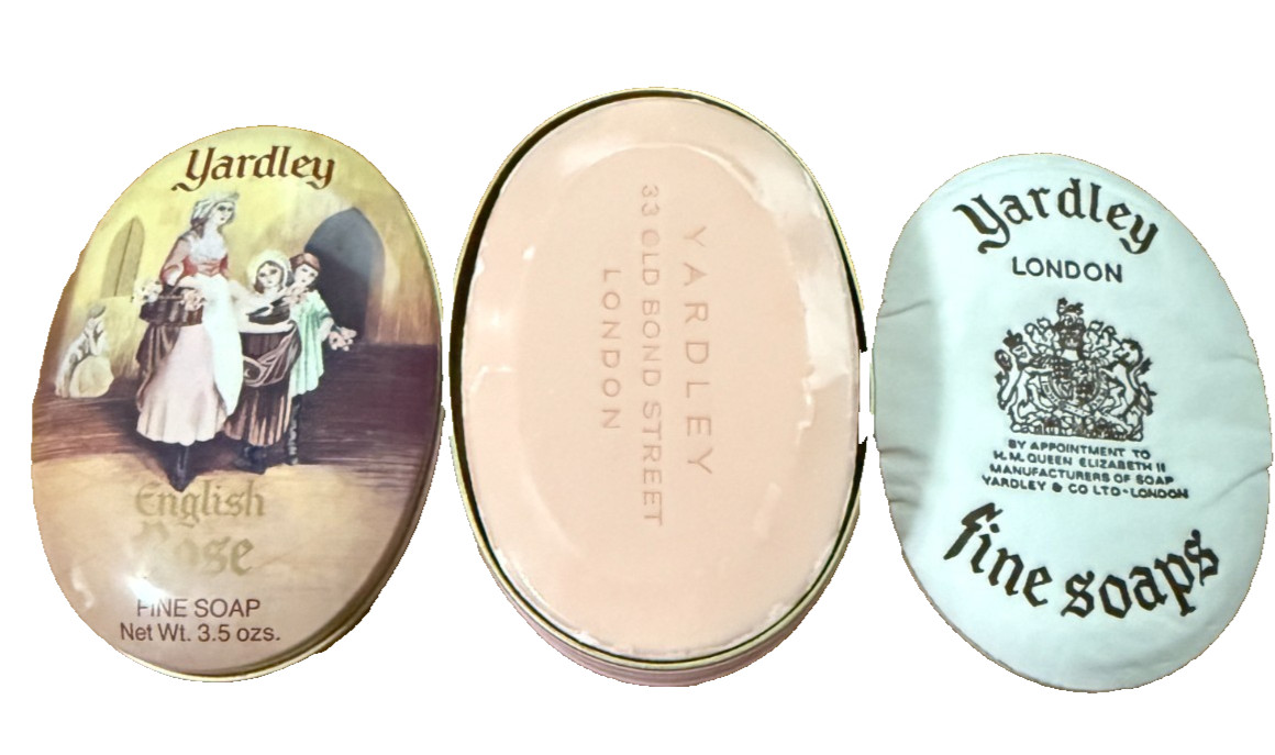 Yardley London English Rose Perfumed Soap In Metal Tin Brand New Sealed Vintage