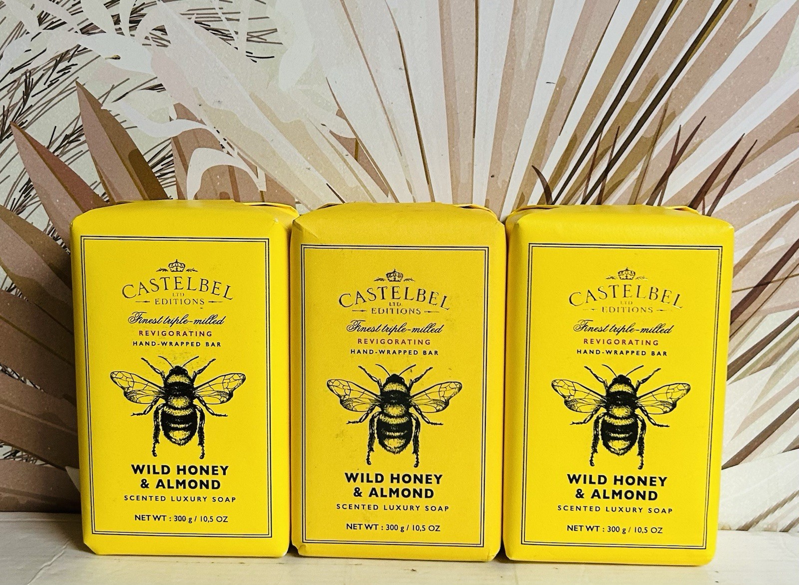 3-Pack Castelbel ~ Wild Honey & Almond Luxury Bar Soap 10.5 oz Each