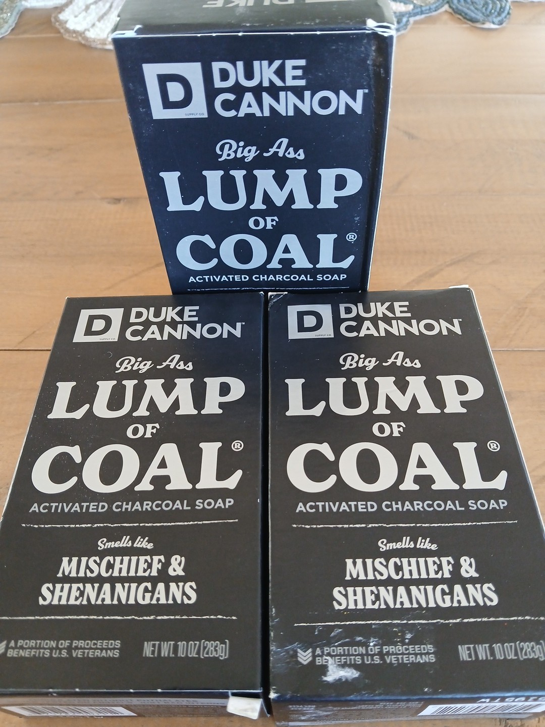 3 Bars Duke Cannon Lump Of Coal Charcoal Soap – 10oz New