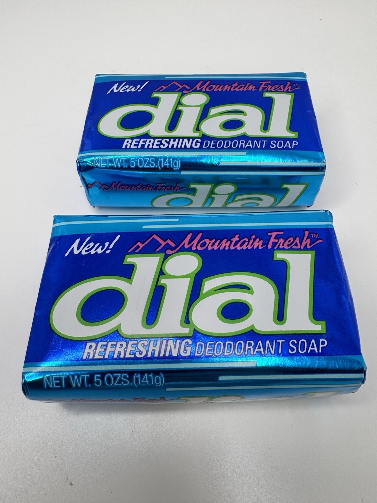 Dial Deodorant Refreshing Soap Bar Mountain Fresh 5 oz 2 Bars Vintage 80’s Logo