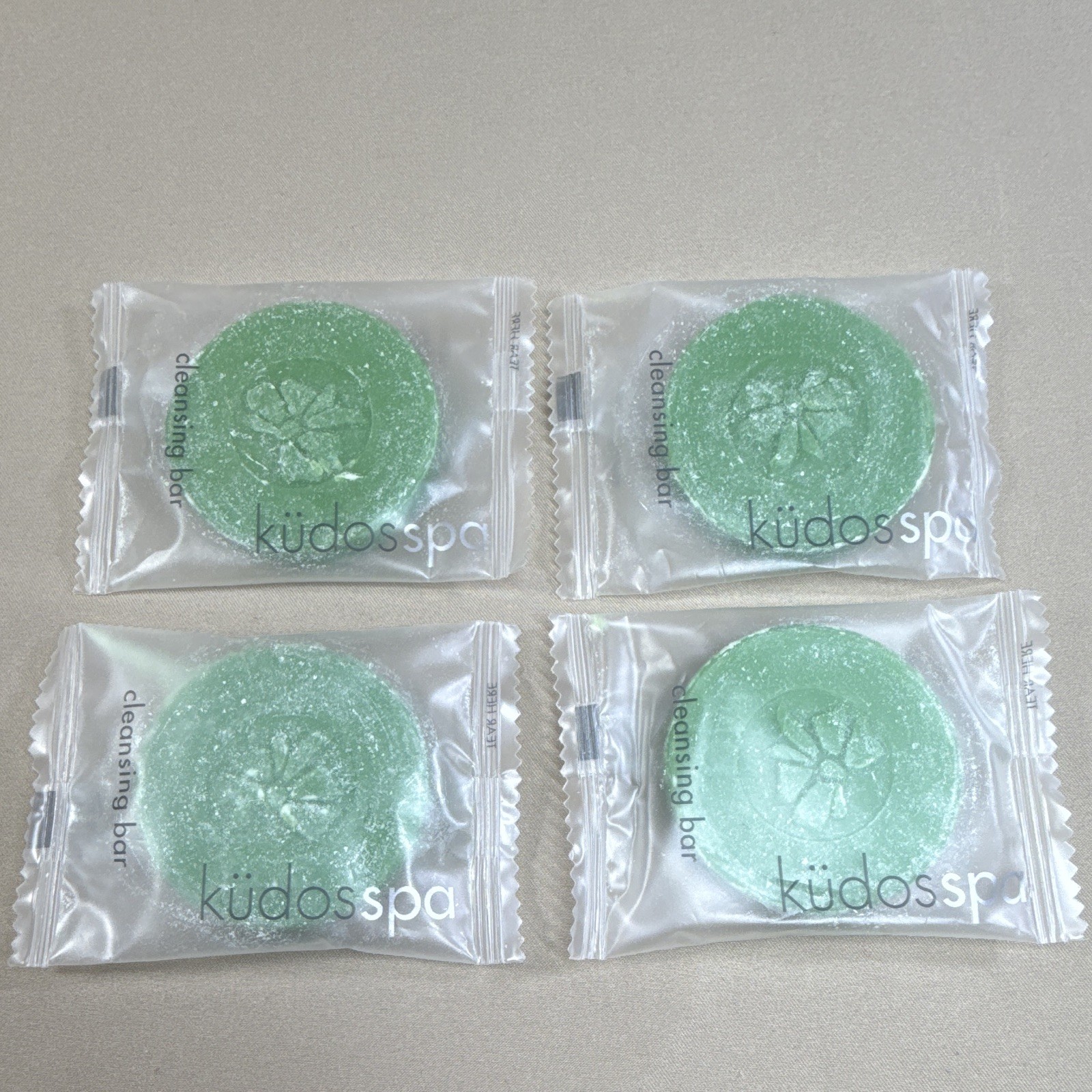 Kudos Spa Green Cleansing Bar Soap Discs Individually Wrapped Multipack Lot of 4