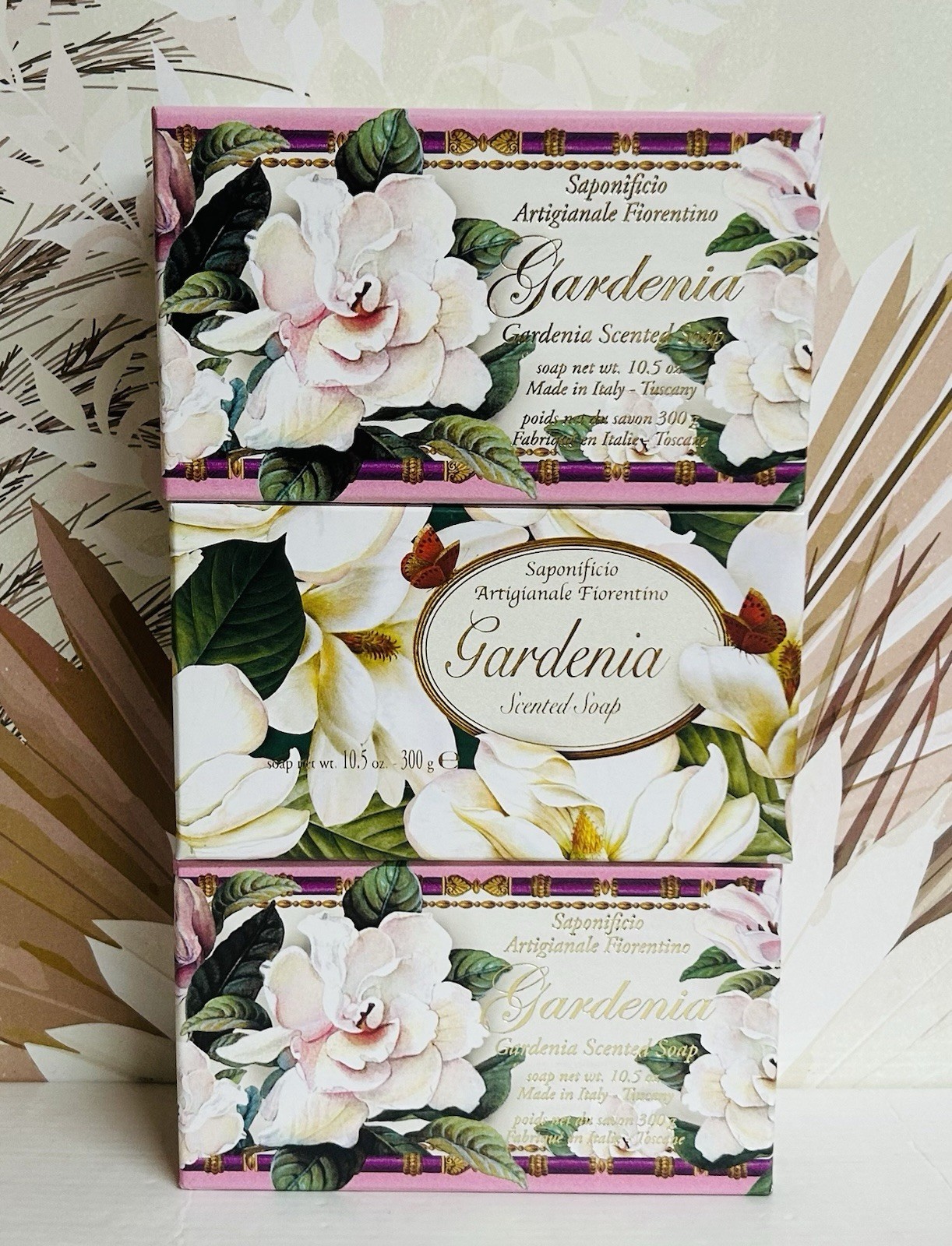 3-Pack Saponificio ~ Gardenia Scented Bar Soap 10.5 oz Each