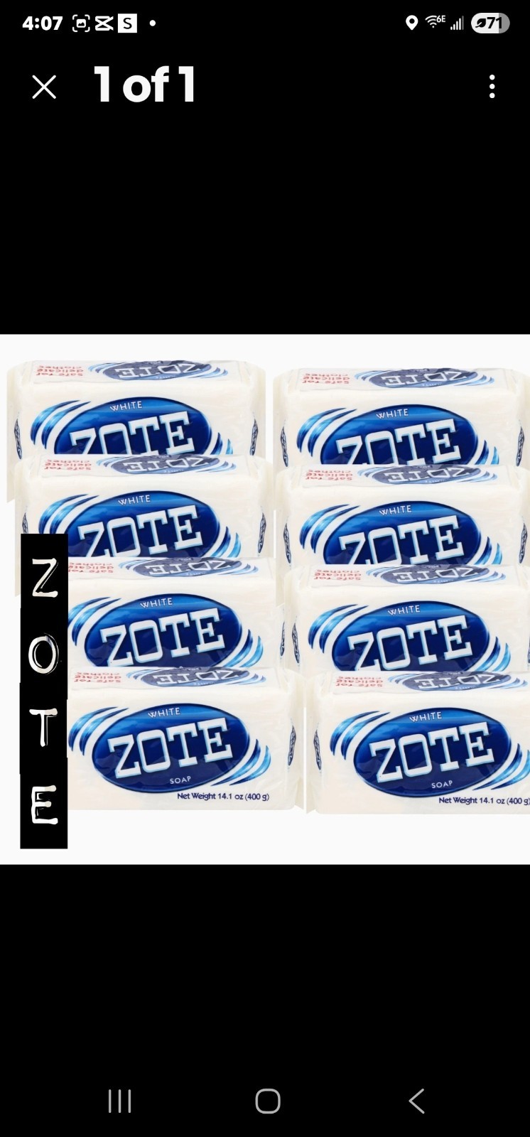 ZOTE Laundry Soap Washing Clothes 7oz Bars. Jabon Blanco (8 Pack)
