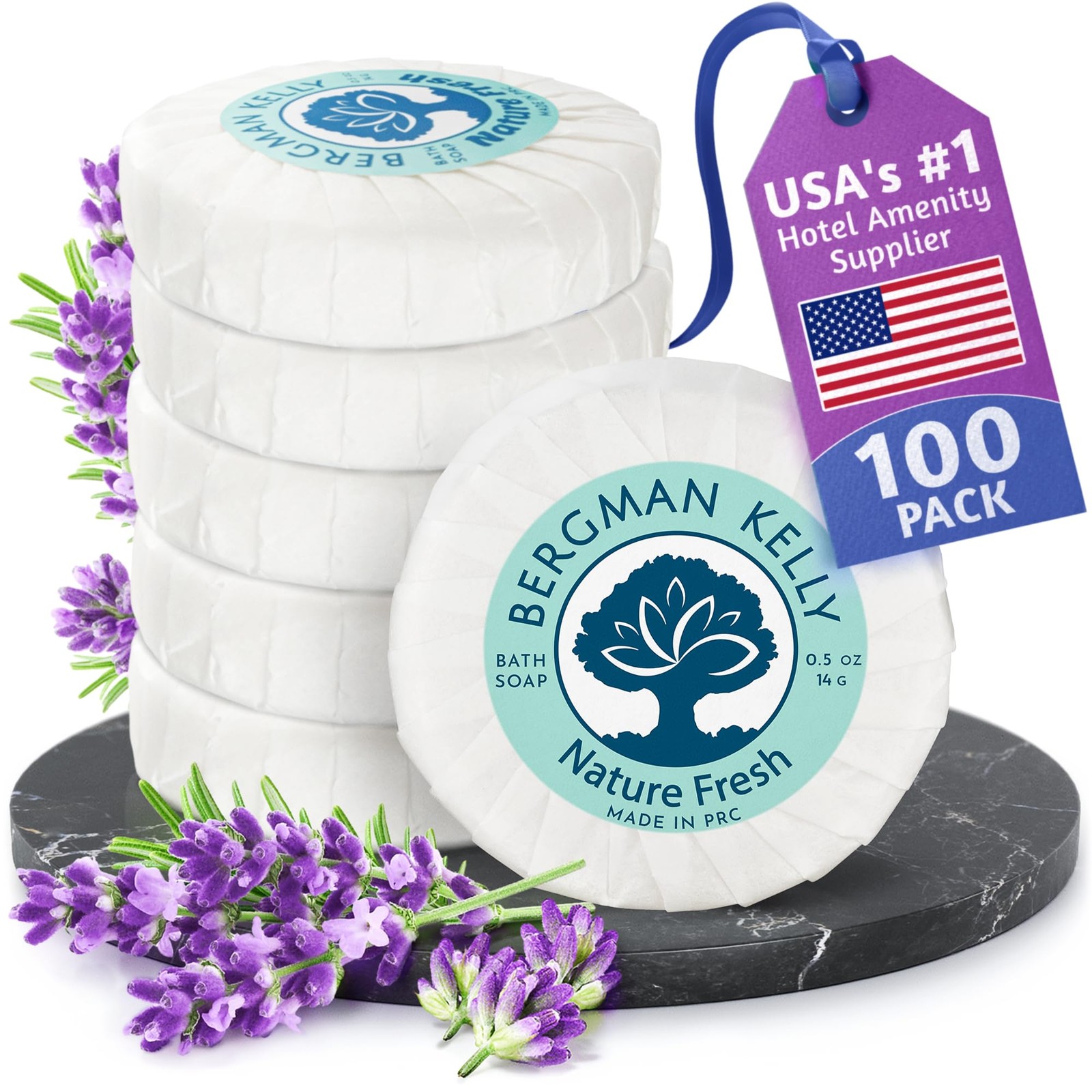 BERGMAN KELLY – Hotel Soap Bars – Nature Fresh, 0.5 oz, 100 PK – Travel Size …