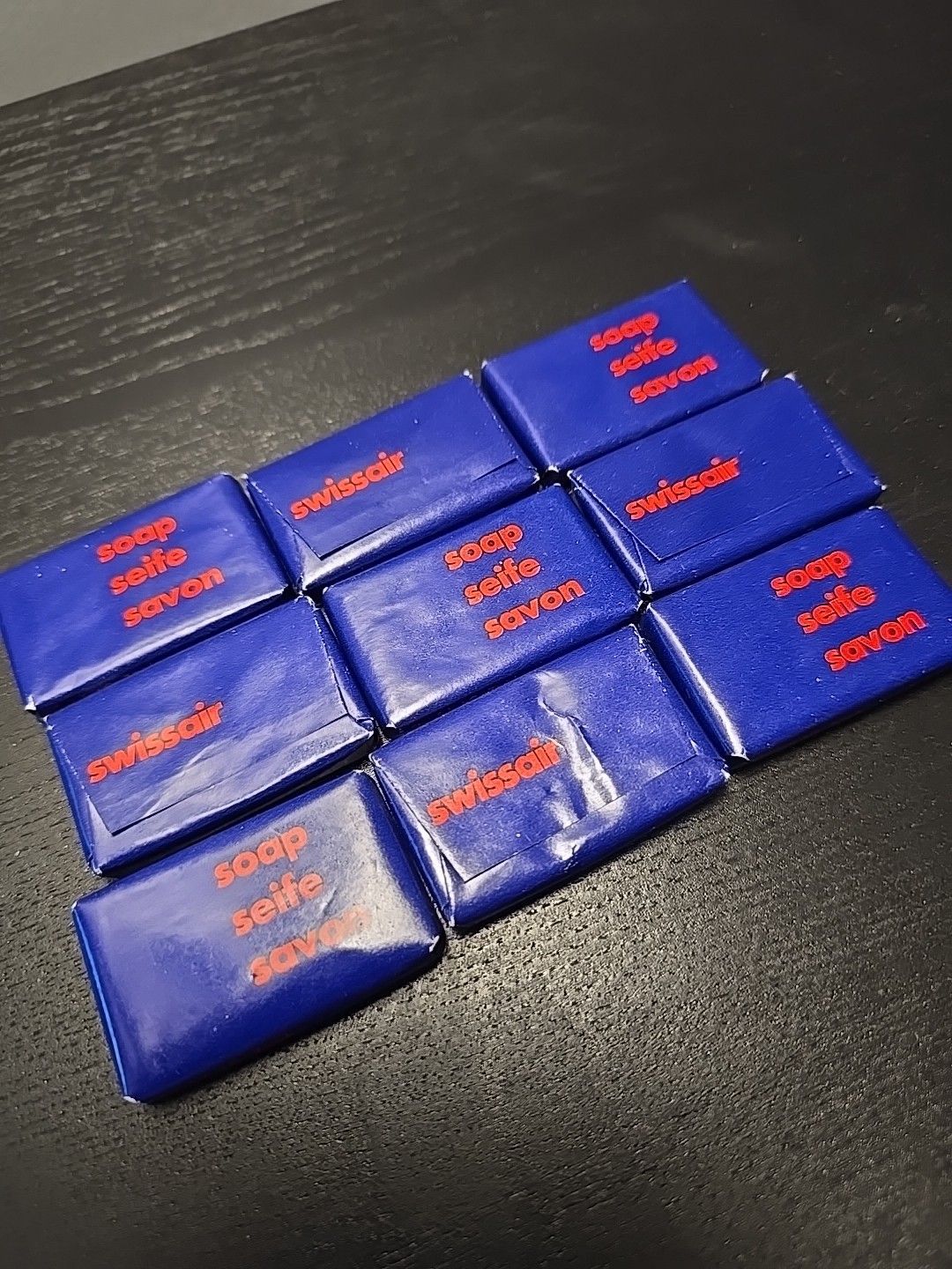 9 vintage bars mini small soaps Swissair Travel size seife Savon