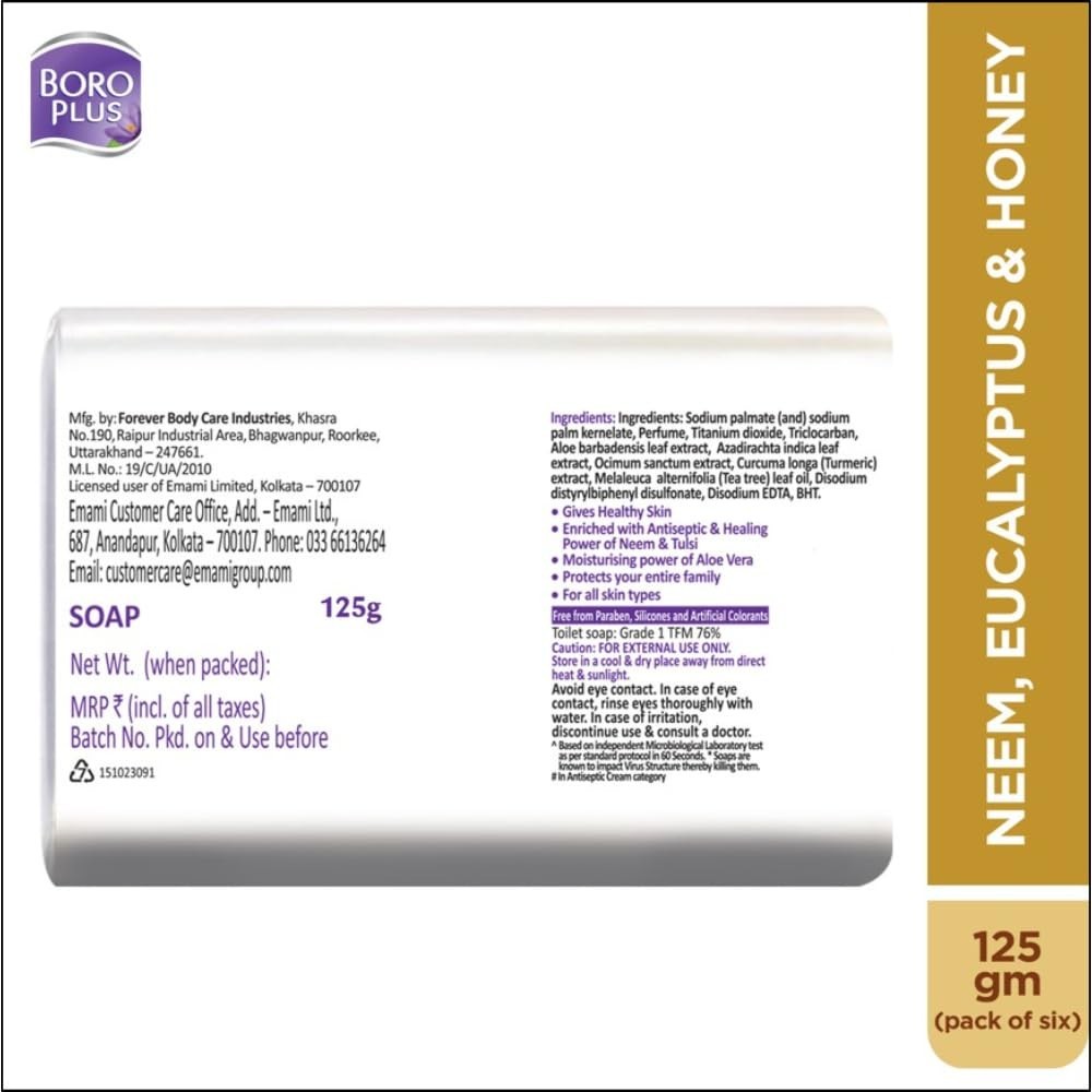 Antiseptic & Moisturising Bathing Soap 99% Germ And Virus Protection (Pack of 6)