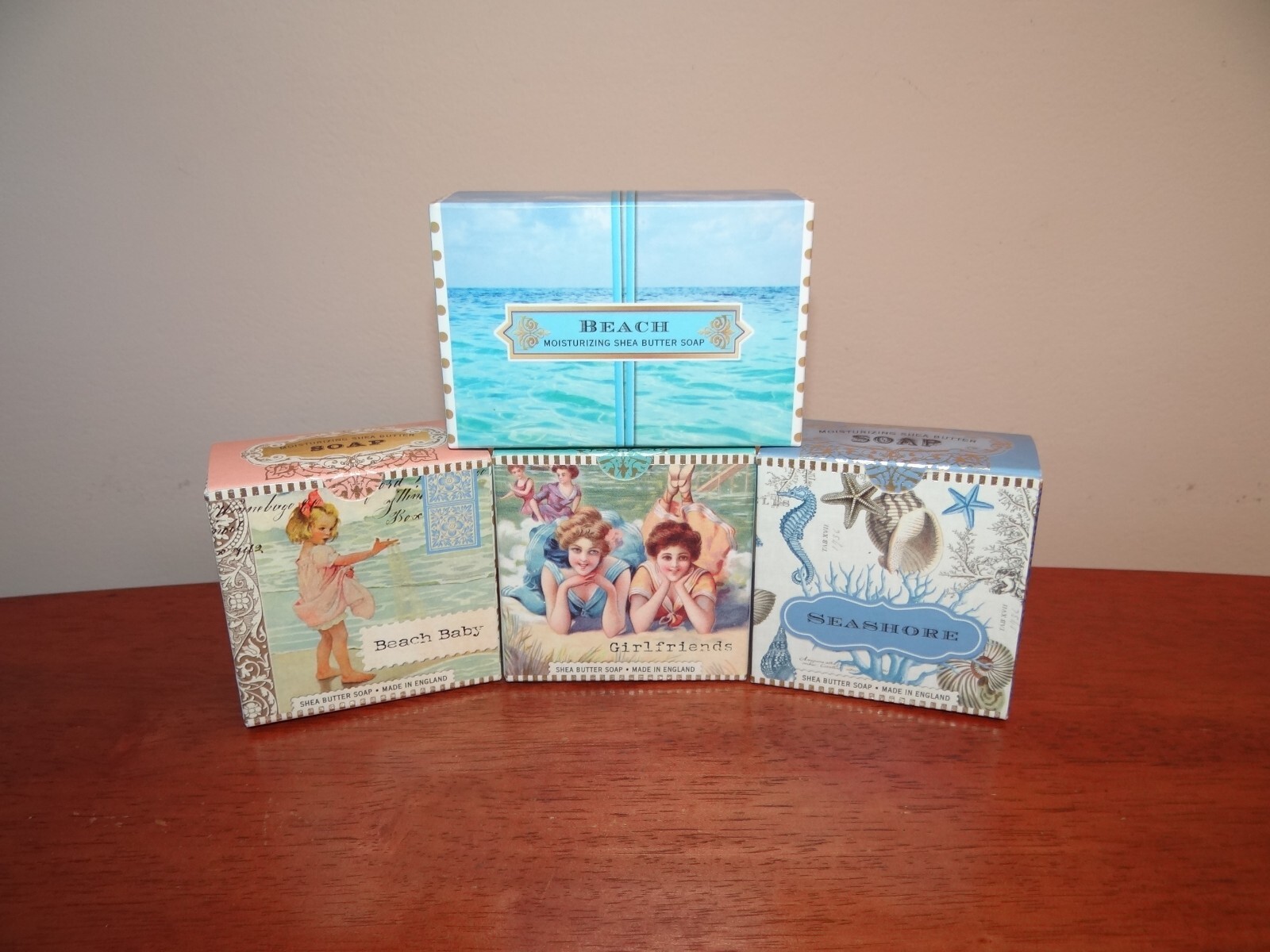 Lot 4 Michel Design Works Shea Butter Bars Soap Beach Baby Seashore – 3.5oz