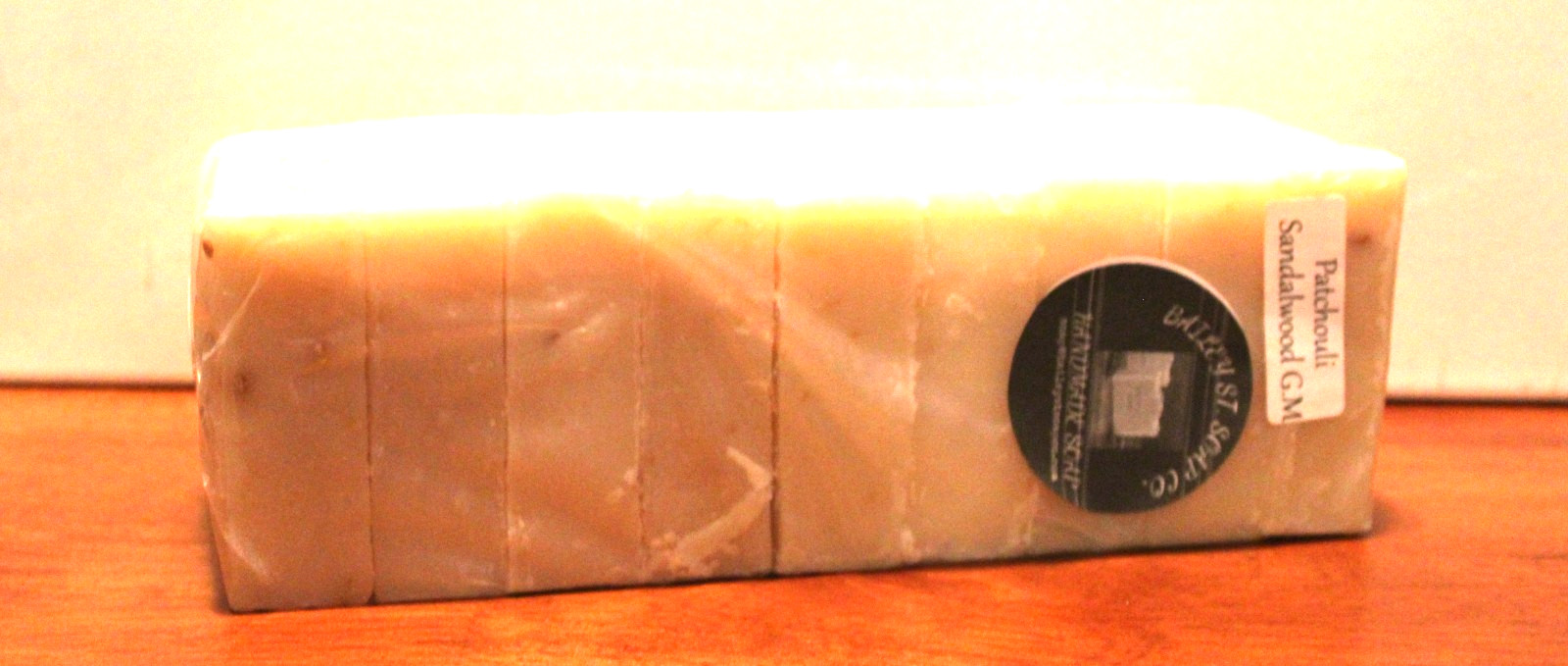 Patchouli Sandalwood Goat Milk Cold Processed handmade soap loaf, 7 precut bars