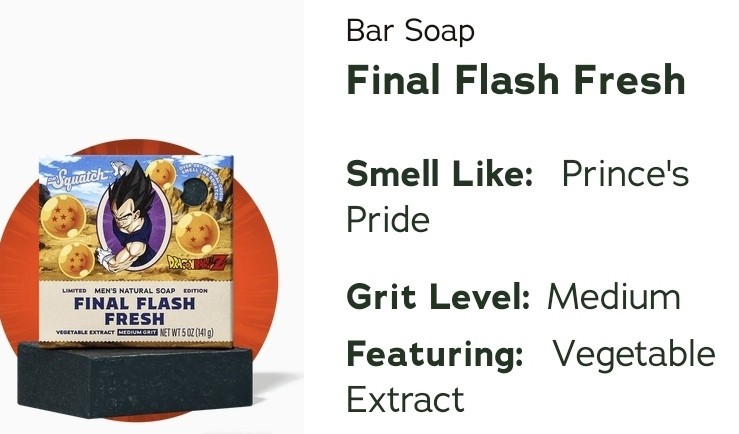 Dr. Squatch Ltd Ed. Dragon Ball Z Final Flash Fresh Soap Medium Grit 5oz