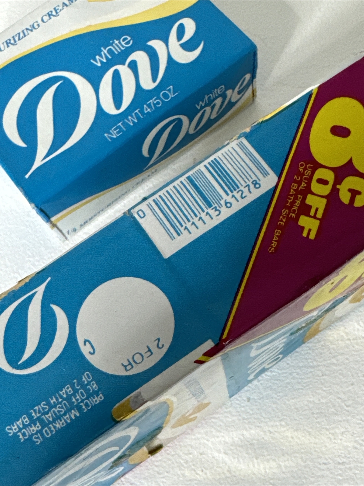 3 Vintage Dove Beauty Soap Bath Bars White 1/4 Moisturizing Cream 4.75 oz Prop